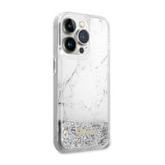 Guess Guess Liquid Glitter Marble - Kryt Na Iphone 14 Pro (Bílý)