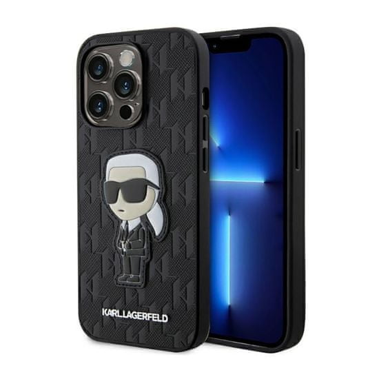 Karl Lagerfeld Karl Lagerfeld Saffiano Monogram Nft Ikonik - Kryt Na Iphone 14 Pro Max (Čarn