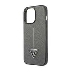 Guess Guess Saffiano Triangle Logo Case - Kryt Na Iphone 14 Pro Max (Stříbrná)