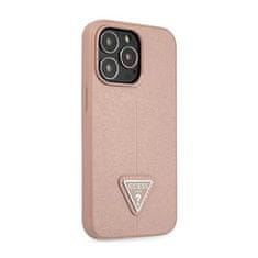Guess Guess Saffiano Triangle Logo Case - Kryt Na Iphone 14 Pro Max (Růžová)