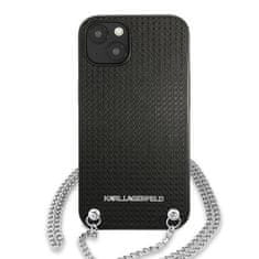 Karl Lagerfeld Karl Lagerfeld Kůže S Texturou A Řetízkem - Iphone 13 Mini Pouzdro (Černé)