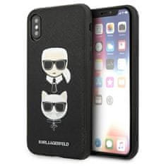 Karl Lagerfeld Karl Lagerfeld Saffiano Karl & Choupette Heads - Kryt Na Iphone Xs Max (Černý