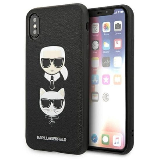 Karl Lagerfeld Karl Lagerfeld Saffiano Karl & Choupette Heads - Kryt Na Iphone Xs / X (Černý