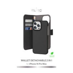 Puro Puro Wallet Detachable - Pouzdro 2V1 Iphone 15 Pro Max (Černé)