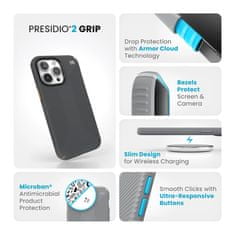 Speck Speck Presidio2 Grip – Pouzdro Na Iphone 15 Pro Max (Uhlově Šedá / Studená Bronzová)