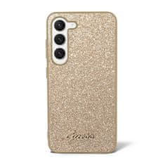 Guess Guess Glitter Flakes Metal Logo Case - Samsung Galaxy S23+ Pouzdro (Zlaté)