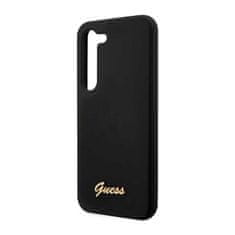 Guess Guess Silicone Script Metal Logo - Samsung Galaxy S23 Pouzdro (Černé)