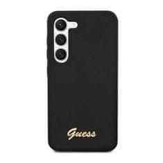 Guess Guess Silicone Script Metal Logo - Samsung Galaxy S23+ Pouzdro (Černé)