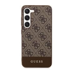 Guess Kolekce Kovového Loga Guess 4G Bottom Stripe – Pouzdro Na Samsung Galaxy S23 (Hnědé