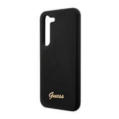 Guess Guess Silicone Script Metal Logo - Samsung Galaxy S23+ Pouzdro (Černé)