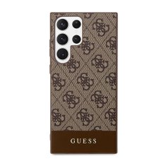 Guess Kolekce Kovového Loga Guess 4G Bottom Stripe – Pouzdro Samsung Galaxy S23 Ultr