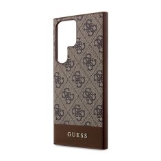 Guess Kolekce Kovového Loga Guess 4G Bottom Stripe – Pouzdro Samsung Galaxy S23 Ultr