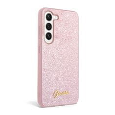 Guess Guess Glitter Flakes Metal Logo Case - Samsung Galaxy S23+ Pouzdro (Růžová)