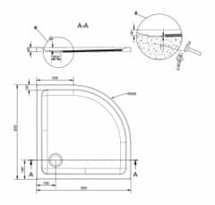 CERSANIT Sprchová vanička tako 90x4, čtvrtkruh cw (S204-002)