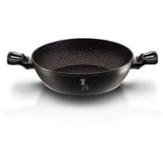 Berlingerhaus Pánev WOK s poklicí a mramorovým povrchem 30 cm Black Silver Collection BH-7113