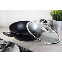 Berlingerhaus Pánev WOK s poklicí a mramorovým povrchem 30 cm Black Silver Collection BH-7113