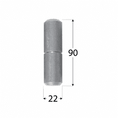 DOMAX ZTK 22 Závěs k přivaření s kuličkou 22x90