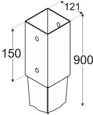 DOMAX PSG 120/900 (121*900*2) Patka sloupku 120 k zarážení