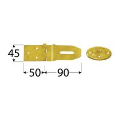 DOMAX ZZP 50 Závěs zamykací jednoduchý 140x45x1,5 mm