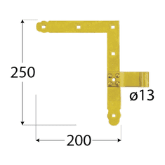 DOMAX ZN 250 d 13 Záv. okenicový jedn. 250 x 200 mm d 13 mm L+P