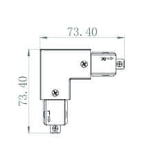 Light Impressions Deko-Light 1-fázový kolejnicový systém, D One 90°-spojka, levé, 220-240V bílá RAL 9016 73 mm 720016
