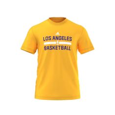 Adidas Tričko žluté S Wntr Hps Game T Los Angeles Lakers