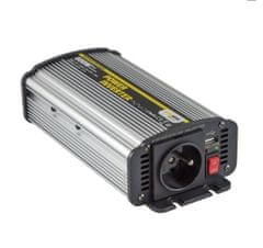 Carspa Napěťový měnič CAR600U-242 24V/230V+USB 600W, modifikovaná sinus (náhrada za CAR500-24)