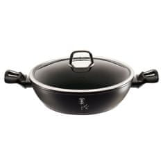 Berlingerhaus Pánev WOK s poklicí a mramorovým povrchem 30 cm Black Silver Collection