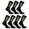 7PACK ponožky vysoké černé (7NDTP001-brand) - velikost M