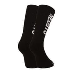 Nedeto 3PACK ponožky vysoké černé (3NDTP001-brand) - velikost M