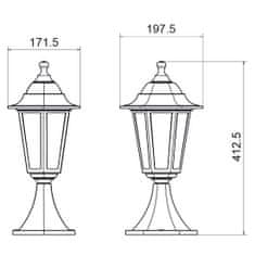 ACA ACA Lighting Garden lantern stojanové svítidlo PLGQ3B