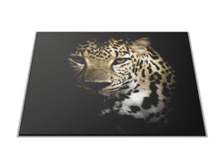 Glasdekor Skleněné prkénko šelma leopard - Prkénko: 30x20cm
