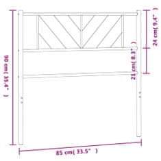 Vidaxl Kovové čelo postele bílé 80 cm