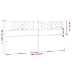 Greatstore Kovové čelo postele černé 200 cm