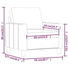 Vidaxl Křeslo krémové 60 cm umělá kůže