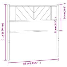 Vidaxl Kovové čelo postele černé 80 cm