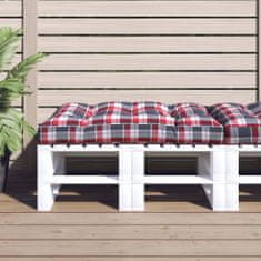 Vidaxl vidaXL Pallet Cushion Červený kostkovaný 120x80x12 cm Látka