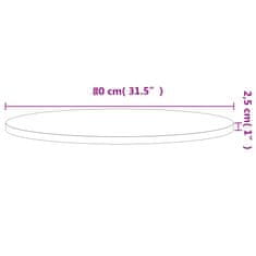 Vidaxl Stolní deska Ø 80 x 2,5 cm kulatá masivní bukové dřevo