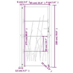 Vidaxl Zahradní branka antracitová 105 x 180 cm ocel Tráva