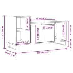 Vidaxl TV skříňka šedá sonoma 100x35x55 cm kompozitní dřevo