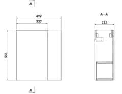 CERSANIT Larga umyvadlová skříňka modrá 50x22 S932-065-DSM - Cersanit