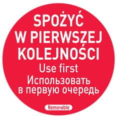 shumee Bezpečnostní nálepky pro potraviny snězte jako první PL RU EN 500 ks Hendi 850152