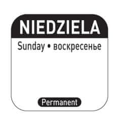 shumee Bezpečnostní nálepky na potraviny pro opakovaně použitelné nádoby Sunday PL RU EN 1000 ks Hendi 850138