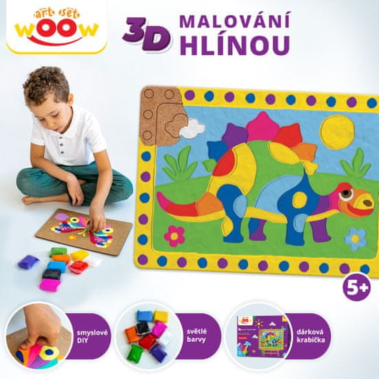 Kids DO Kreativní sada na 3D malování hlínou - Dino 20 X 29 cm