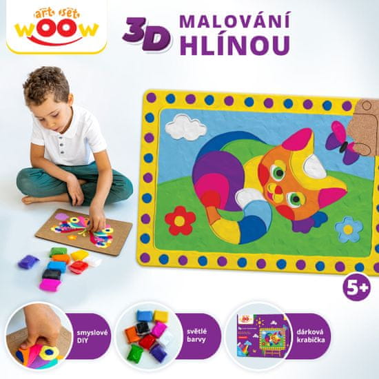 Kids DO Kreativní sada na 3D malování hlínou - Koťátko 20 X 29 cm