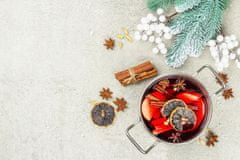 Koopman Bílý keramický vánoční hrnek s černým čajem a lžičkou