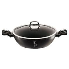 Berlingerhaus Pánev WOK s poklicí a mramorovým povrchem 30 cm Black Silver Collection BH-7113