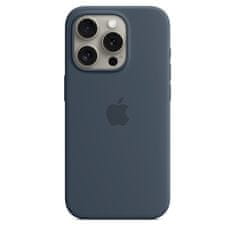 iPhone 15 Pro Silicone Case with MS - Storm Blue