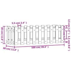 Vidaxl Vyvýšený záhon plotový design bílý 100x30x30 cm masiv borovice