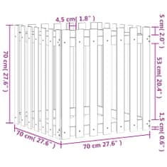 Vidaxl Zahradní truhlík plotový design 70x70x70 cm masivní douglaska